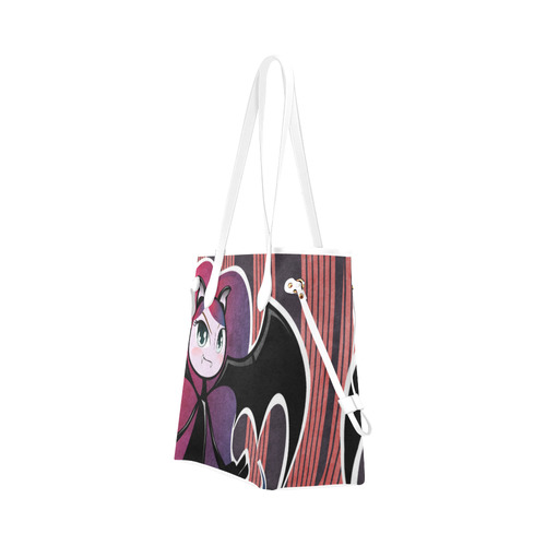 Cute lil' Vampire - Pink Clover Canvas Tote Bag (Model 1661)