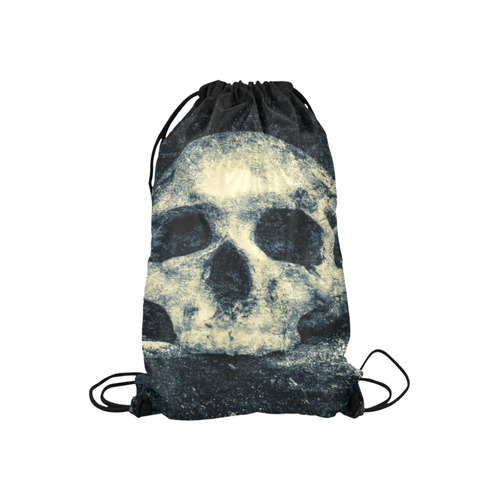 Man Skull In A Savage Temple Halloween Horror Small Drawstring Bag Model 1604 (Twin Sides) 11"(W) * 17.7"(H)