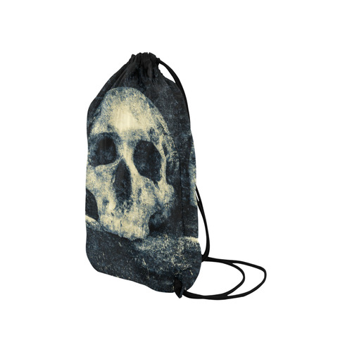 Man Skull In A Savage Temple Halloween Horror Small Drawstring Bag Model 1604 (Twin Sides) 11"(W) * 17.7"(H)