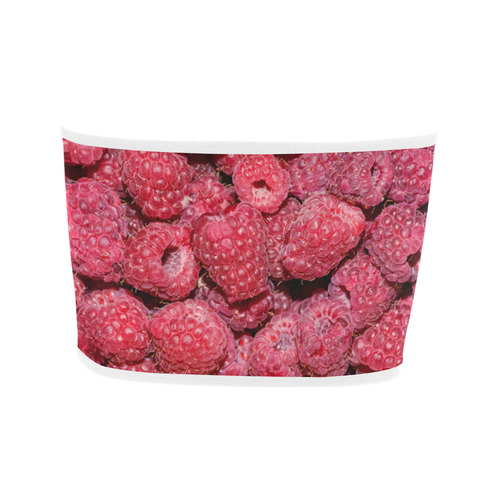 Red Fresh Raspberry Yummy Summer Berries Bandeau Top