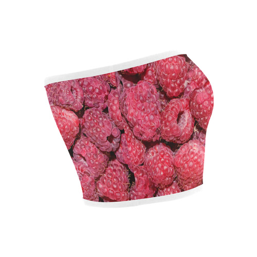 Red Fresh Raspberry Yummy Summer Berries Bandeau Top