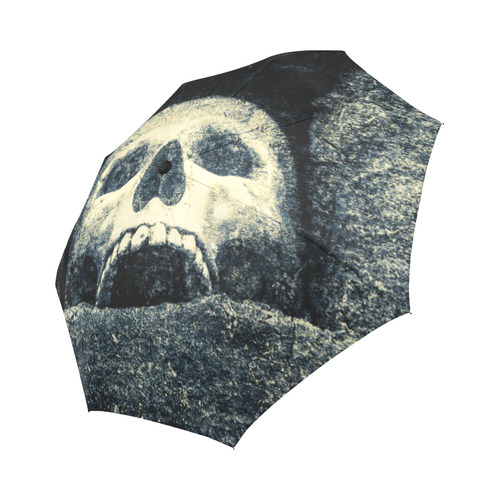 White Human Skull In A Pagan Shrine Halloween Cool Auto-Foldable Umbrella (Model U04)