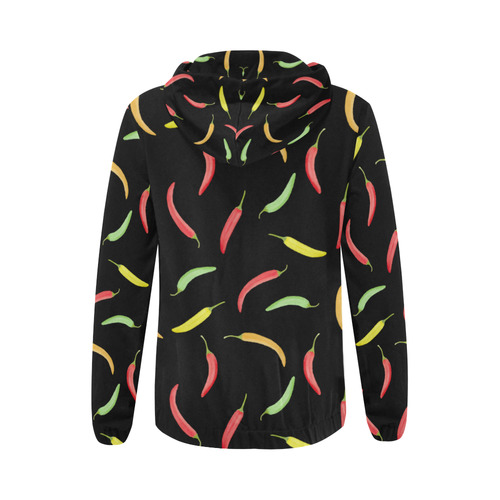 Chili Peppar, food All Over Print Full Zip Hoodie for Women (Model H14)