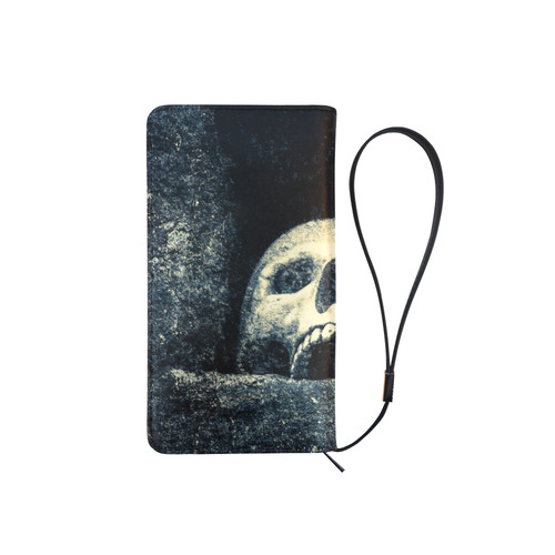 White Human Skull In A Pagan Shrine Halloween Cool Men's Clutch Purse （Model 1638）