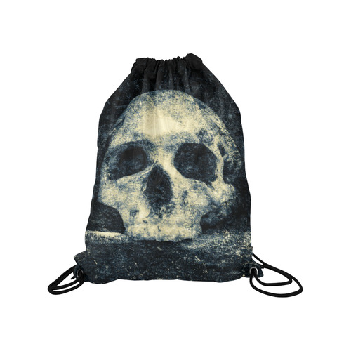 Man Skull In A Savage Temple Halloween Horror Medium Drawstring Bag Model 1604 (Twin Sides) 13.8"(W) * 18.1"(H)