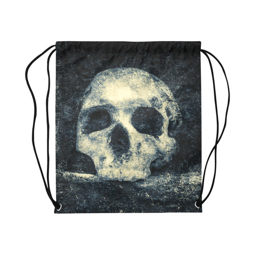 Man Skull In A Savage Temple Halloween Horror Large Drawstring Bag Model 1604 (Twin Sides)  16.5"(W) * 19.3"(H)