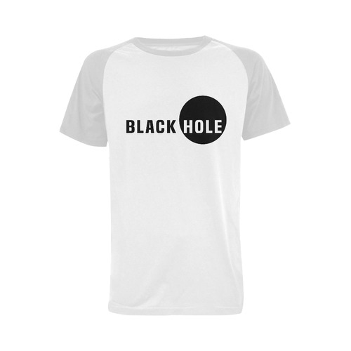 Black Hole Funny Conceptual Art For White Products Men's Raglan T-shirt Big Size (USA Size) (Model T11)