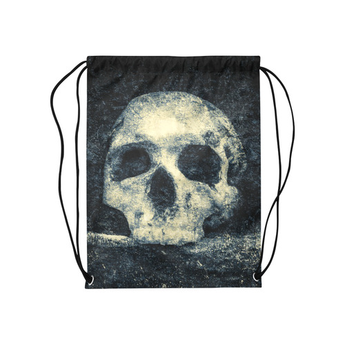 Man Skull In A Savage Temple Halloween Horror Medium Drawstring Bag Model 1604 (Twin Sides) 13.8"(W) * 18.1"(H)