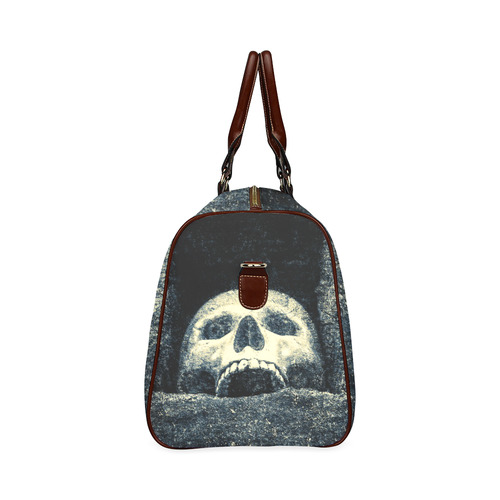 White Human Skull In A Pagan Shrine Halloween Cool Waterproof Travel Bag/Small (Model 1639)