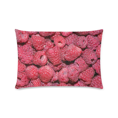 Red Fresh Raspberry Yummy Summer Berries Custom Rectangle Pillow Case 16"x24" (one side)