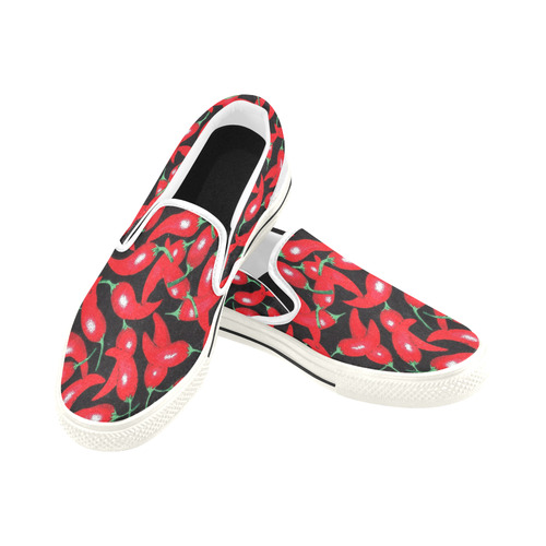 red hottt chili Men's Slip-on Canvas Shoes (Model 019)