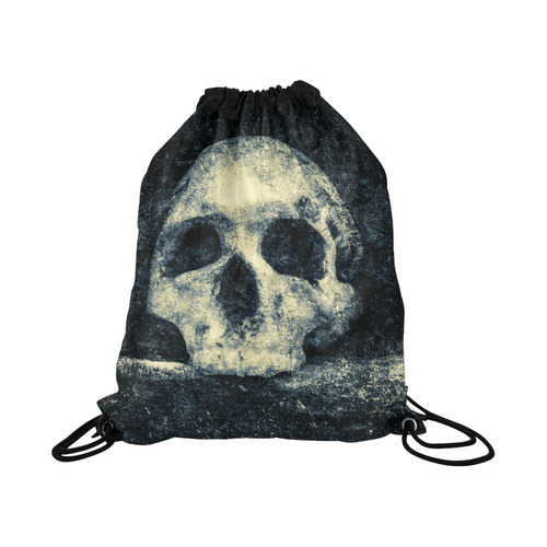 Man Skull In A Savage Temple Halloween Horror Large Drawstring Bag Model 1604 (Twin Sides)  16.5"(W) * 19.3"(H)