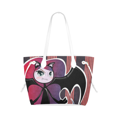 Cute lil' Vampire - Pink Clover Canvas Tote Bag (Model 1661)