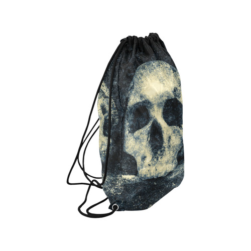 Man Skull In A Savage Temple Halloween Horror Small Drawstring Bag Model 1604 (Twin Sides) 11"(W) * 17.7"(H)