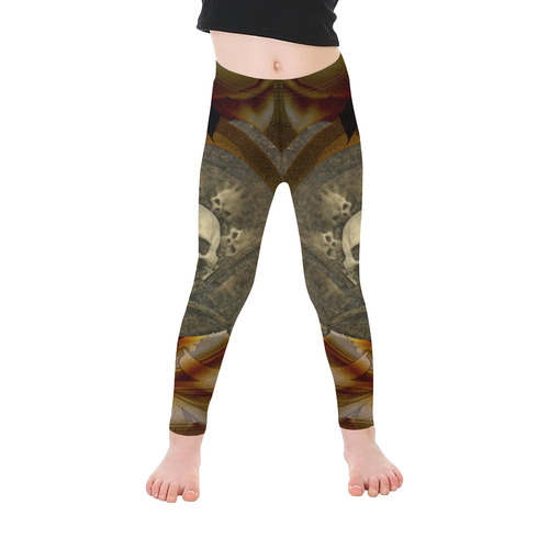 Awesome creepy skulls Kid's Ankle Length Leggings (Model L06)