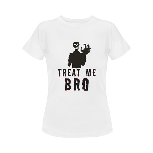 Halloween Horror Zombie Treat Me Bro funny cool Women's Classic T-Shirt (Model T17）