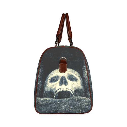 White Human Skull In A Pagan Shrine Halloween Cool Waterproof Travel Bag/Small (Model 1639)