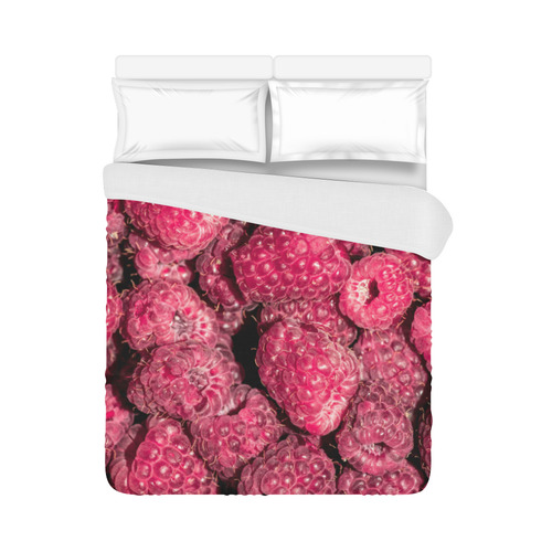 Red Fresh Raspberry Yummy Summer Fruits Duvet Cover 86"x70" ( All-over-print)