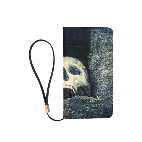 White Human Skull In A Pagan Shrine Halloween Cool Men's Clutch Purse （Model 1638）