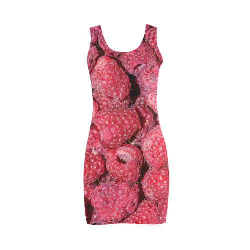 Red Fresh Raspberry Yummy Summer Berries Medea Vest Dress (Model D06)