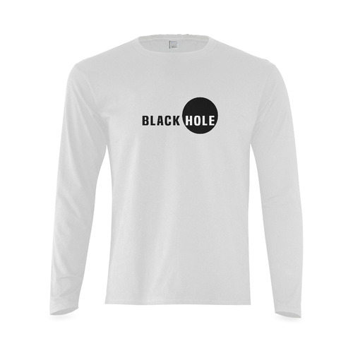 Black Hole Funny Conceptual Art For White Products Sunny Men's T-shirt (long-sleeve) (Model T08)