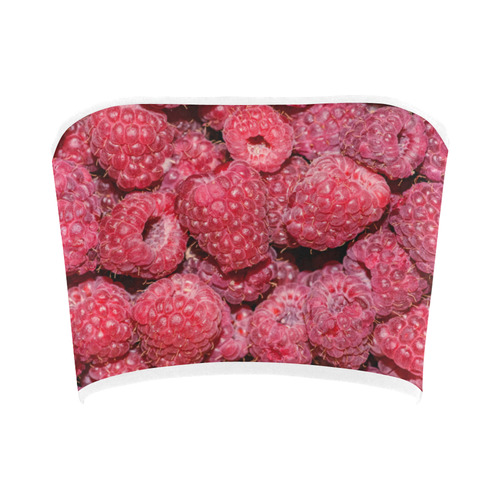 Red Fresh Raspberry Yummy Summer Berries Bandeau Top