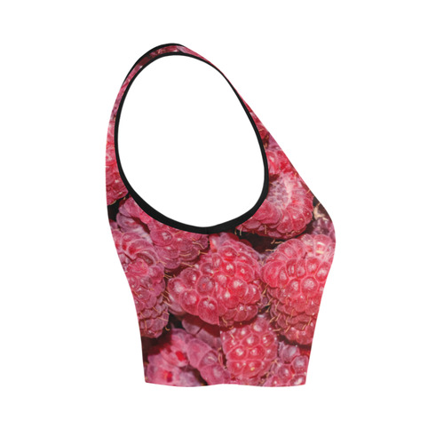 Red Fresh Raspberry Yummy Summer Berries Women's Crop Top (Model T42)