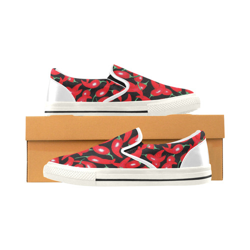 red hottt chili Men's Slip-on Canvas Shoes (Model 019)