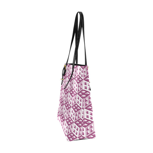 3D Pattern Lilac Pink White Fractal Art 2 Euramerican Tote Bag/Small (Model 1655)