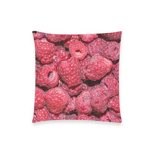 Red Fresh Raspberry Yummy Summer Berries Custom  Pillow Case 18"x18" (one side) No Zipper