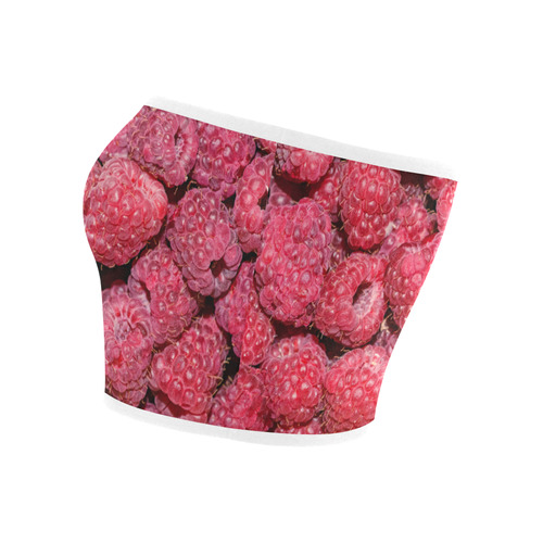 Red Fresh Raspberry Yummy Summer Berries Bandeau Top