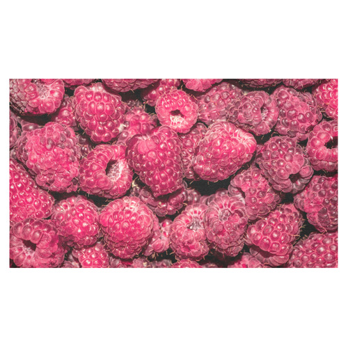 Red Fresh Raspberry Yummy Summer Fruits Cotton Linen Tablecloth 60"x 104"
