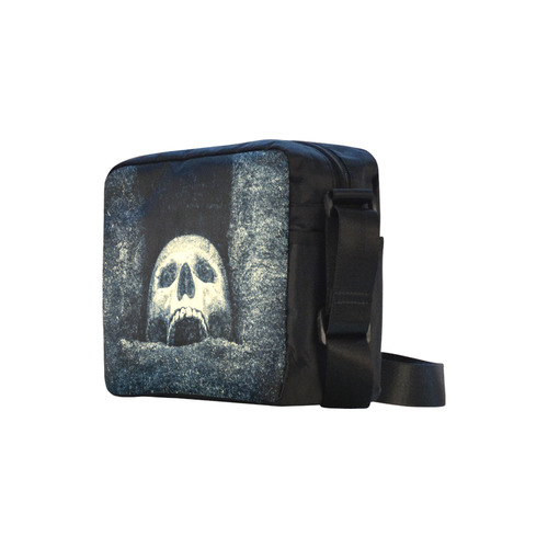 White Human Skull In A Pagan Shrine Halloween Cool Classic Cross-body Nylon Bags (Model 1632)