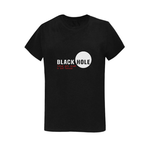 Black Hole - What Gets Inside Is Lost Forever Red Women's T-Shirt in USA Size (Two Sides Printing)