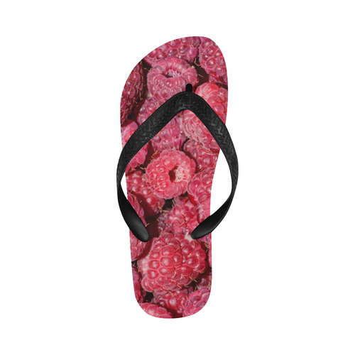 Red Fresh Raspberry Yummy Summer Berries Flip Flops for Men/Women (Model 040)