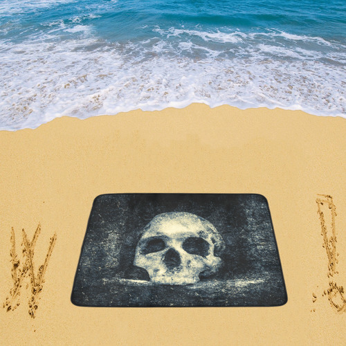 Man Skull In A Savage Temple Halloween Horror Beach Mat 78"x 60"