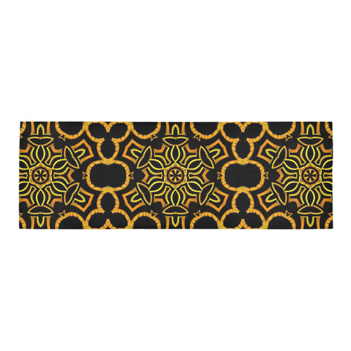 yellow-gold-black Area Rug 9'6''x3'3''