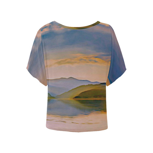 Travel to sunset 01 by JamColors Women's Batwing-Sleeved Blouse T shirt (Model T44)