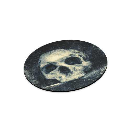 Man Skull In A Savage Temple Halloween Horror Round Mousepad