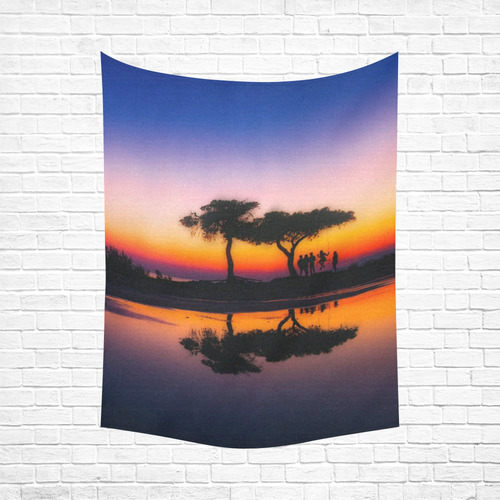 travel to sunset 06 by JamColors Cotton Linen Wall Tapestry 60"x 80"