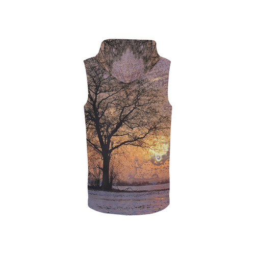 travel to sunset 4 by JamColors All Over Print Sleeveless Zip Up Hoodie for Women (Model H16)