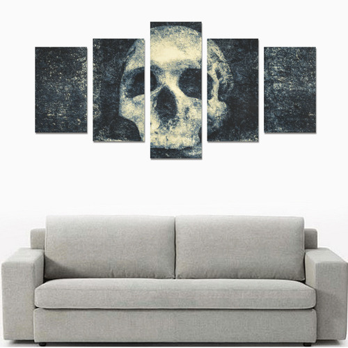 Man Skull In A Savage Temple Halloween Horror Canvas Print Sets C (No Frame)