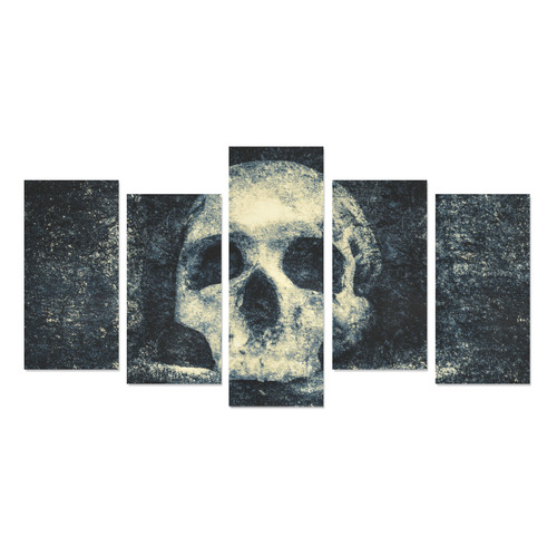 Man Skull In A Savage Temple Halloween Horror Canvas Print Sets E (No Frame)