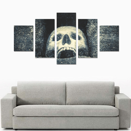 White Human Skull In A Pagan Shrine Halloween Cool Canvas Print Sets B (No Frame)