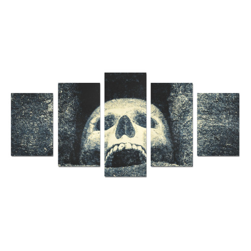 White Human Skull In A Pagan Shrine Halloween Cool Canvas Print Sets D (No Frame)