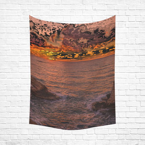 travel to sunset 3 by JamColors Cotton Linen Wall Tapestry 60"x 80"