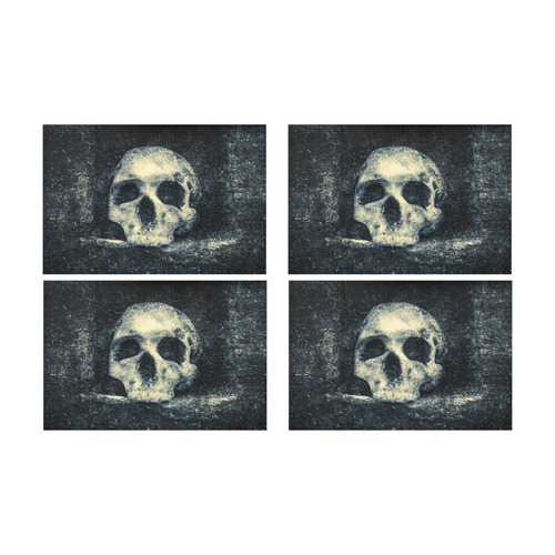 Man Skull In A Savage Temple Halloween Horror Placemat 12’’ x 18’’ (Four Pieces)