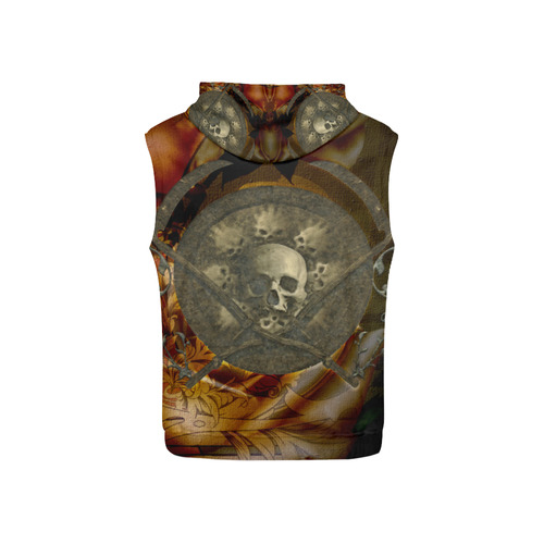 Awesome creepy skulls All Over Print Sleeveless Hoodie for Kid (Model H15)