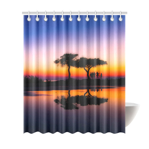 travel to sunset 06 by JamColors Shower Curtain 72"x84"