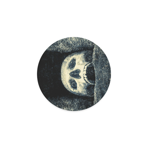 White Human Skull In A Pagan Shrine Halloween Cool Round Coaster